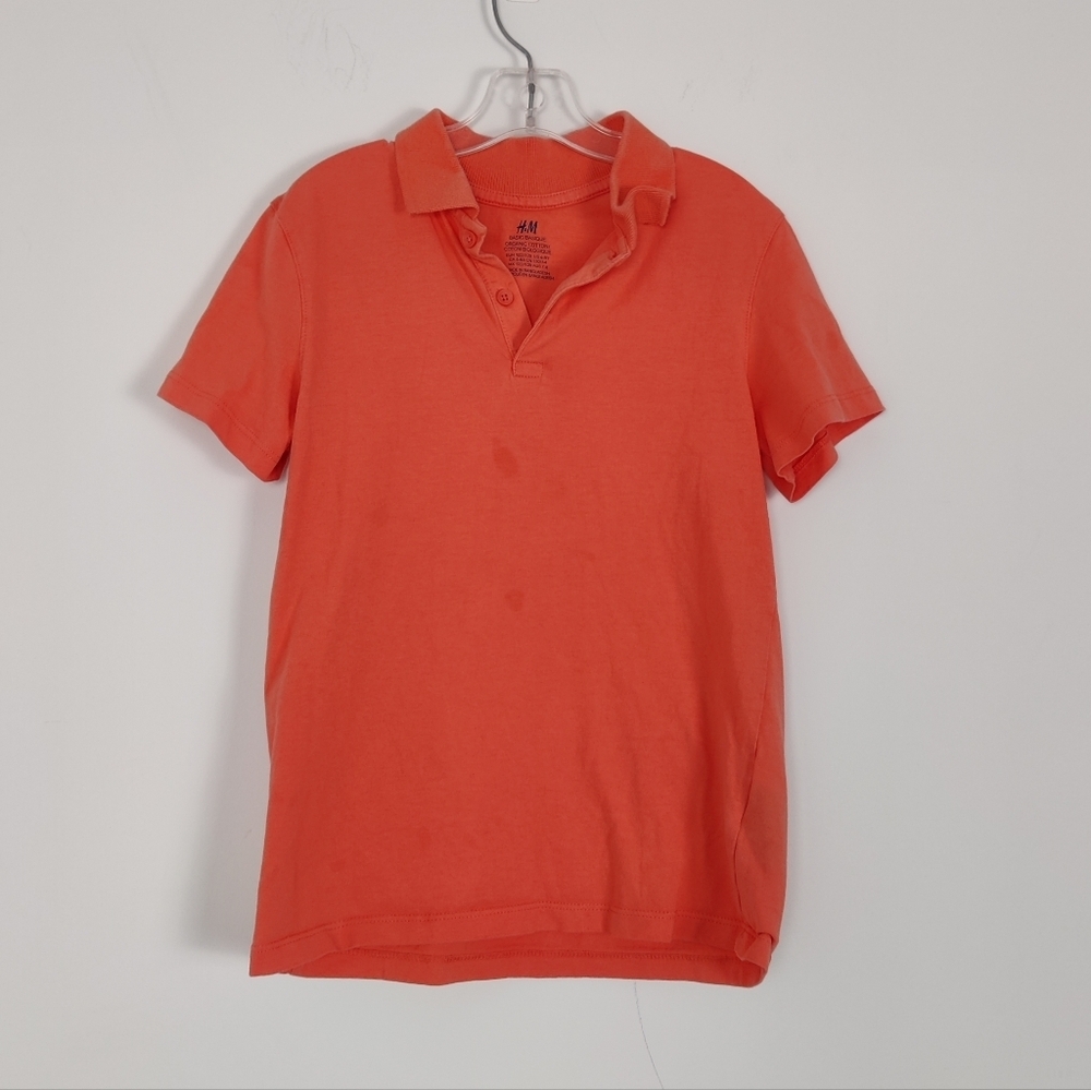 H&M Boy's Organic Cotton Polo Shirt Size 6-8 Years Old T-shirt Coral Color
